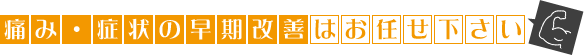 痛み・症状の早期改善はお任せ下さい